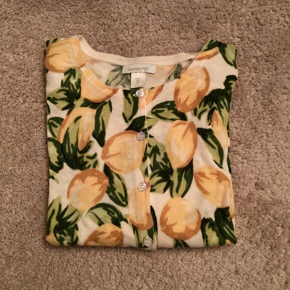 Garnet Hill Cardigan Lemons - Picture 1 of 5